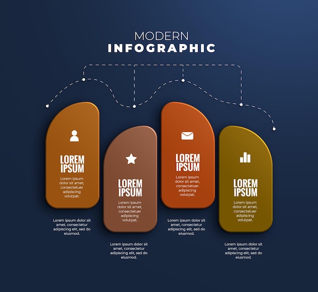 modern infographic template with colorful sections and icons