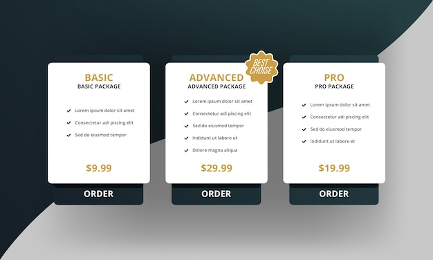 modern simple pricing table