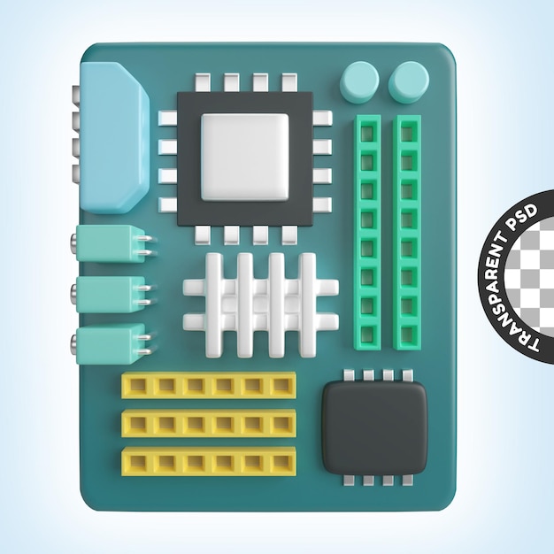 Motherboard 3D Illustration Icon