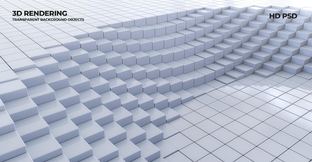 Nền công nghệ trừu tượng hình vuông với gạch ốp tường trắng 3D