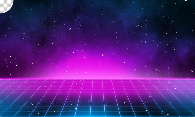 Nền lưới neon retro