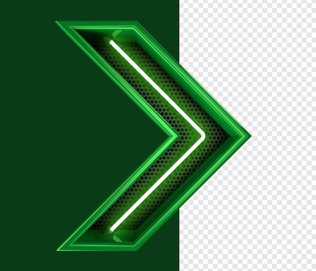 NEON LIGHT ARROW WITH 3D GRID