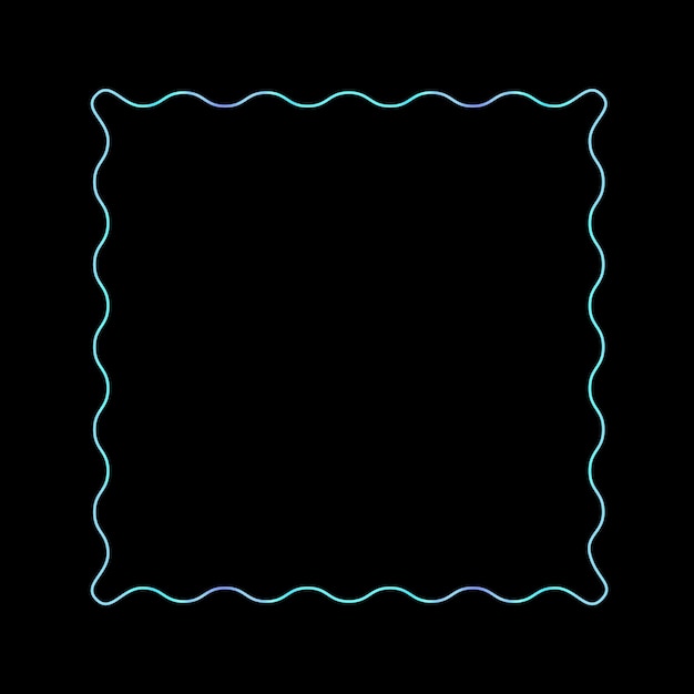 Neon Wavy Square Frame