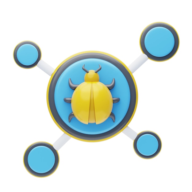 network bug 3d icon