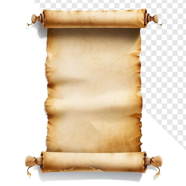 New Parchment Paper Roll Frame Illustration Transparent Background