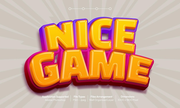 Nice game text effect with 3d font style