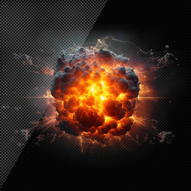 Nuclear explosion fire effect transparent background