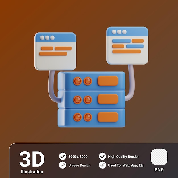 Object Computer Programming Server 3D Illustration