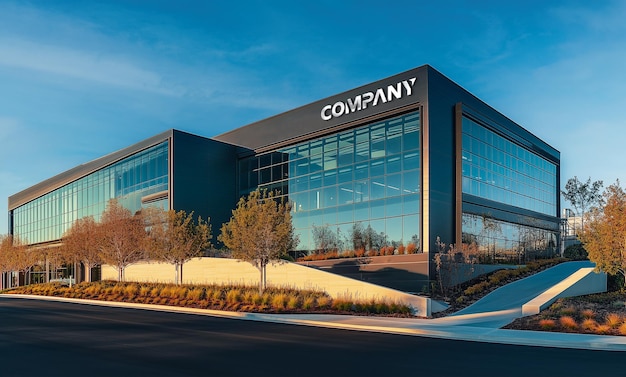 office facade sign logo mockup
