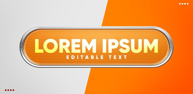 orange 3d rendering text box with editable text