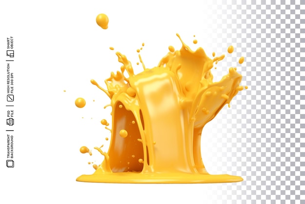 orange juice splash on a transparent background