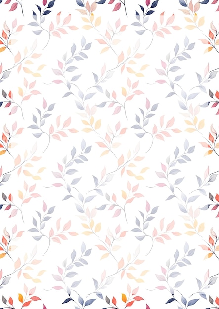 pastel watercolor leaves pattern