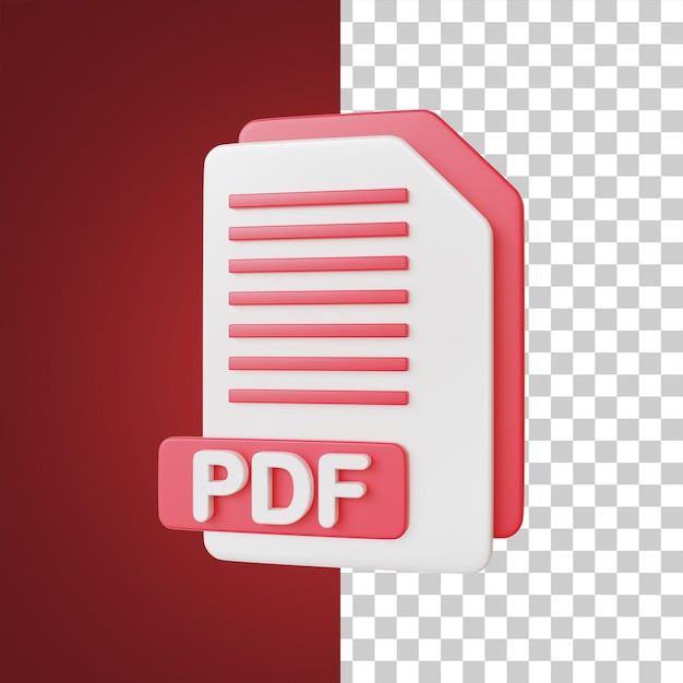 PDF Document File Format 3d illustration