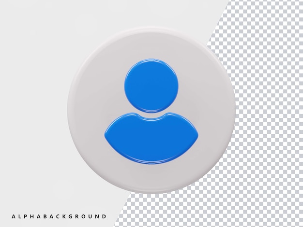 Person icon 3d realistic transparent