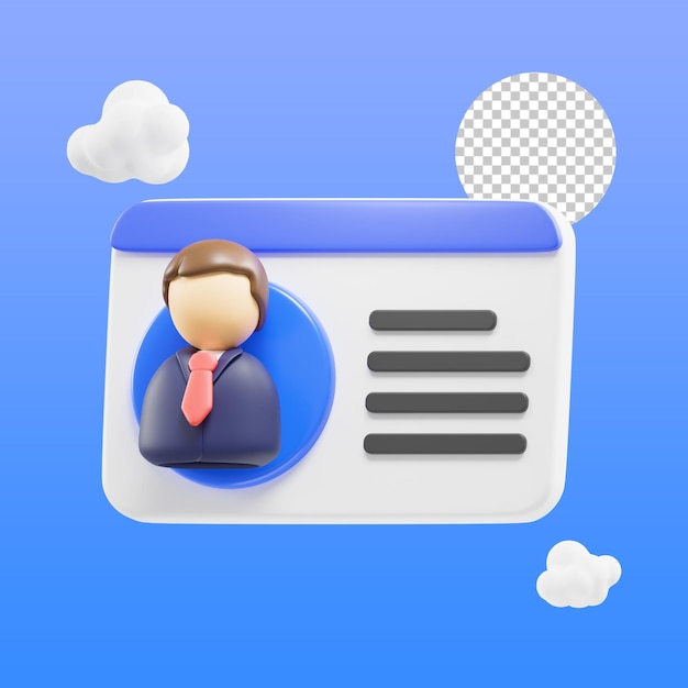 personal id card 3d illustration