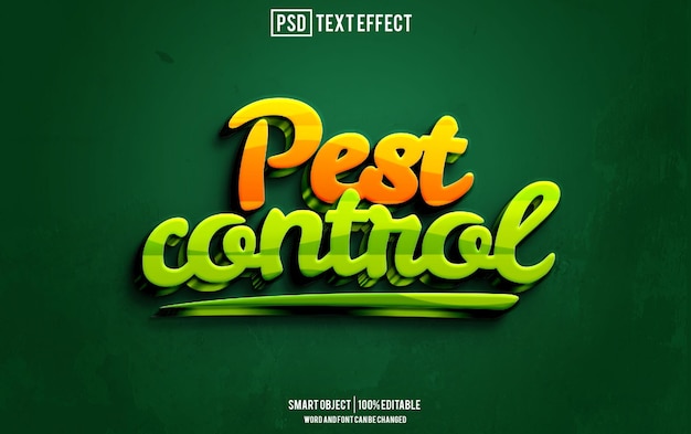pest control text effect font editable typography 3d text