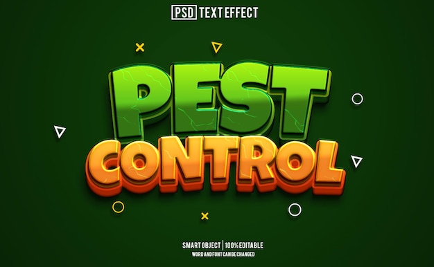 pest control text effect font editable typography 3d text