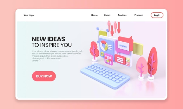 Phát triển web cho hình ảnh minh họa ý tưởng thiết kế UI UX Mẫu trang đích nền ý tưởng kinh doanh