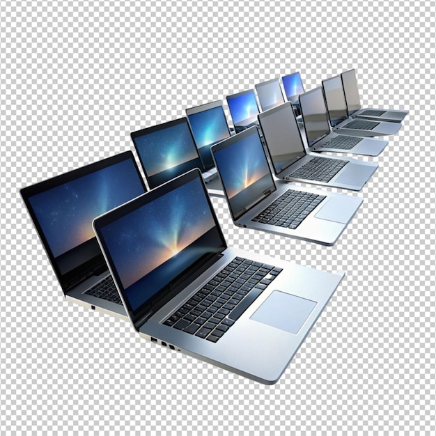 photo 3d laptops on white background