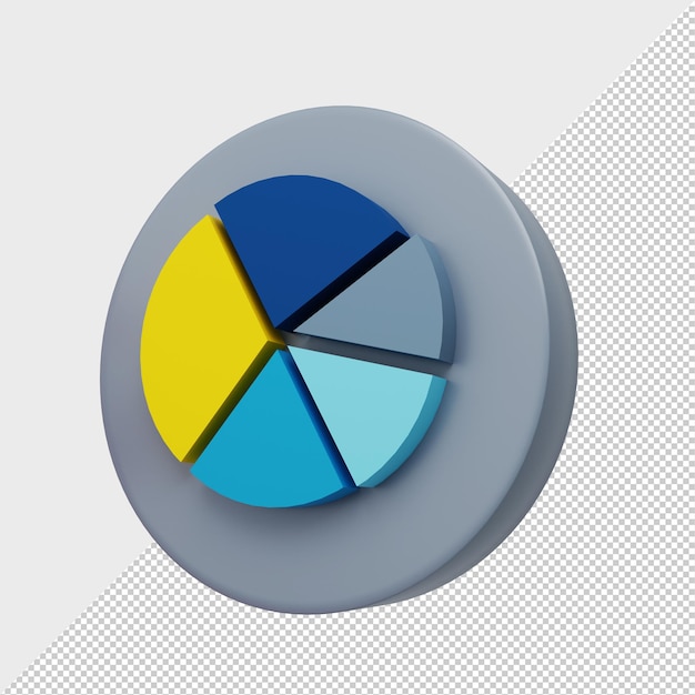 Pie chart for financial report graph presentation brochure web design 3d render Premium Psd