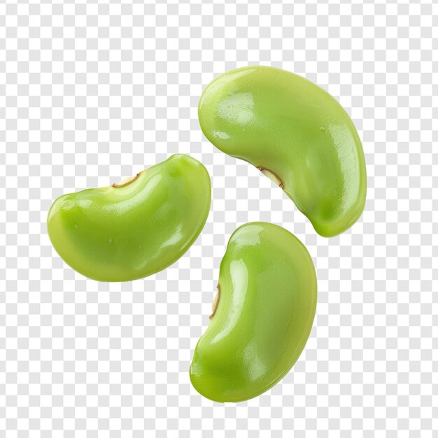 piece of lima beans isolate on transparency background