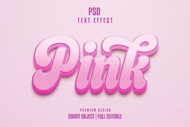 pink editable 3d text effect