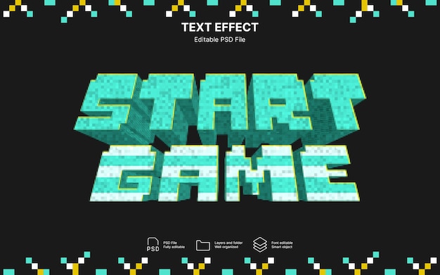 Pixel videogame text effect