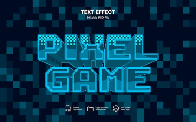 Pixel videogame text effect