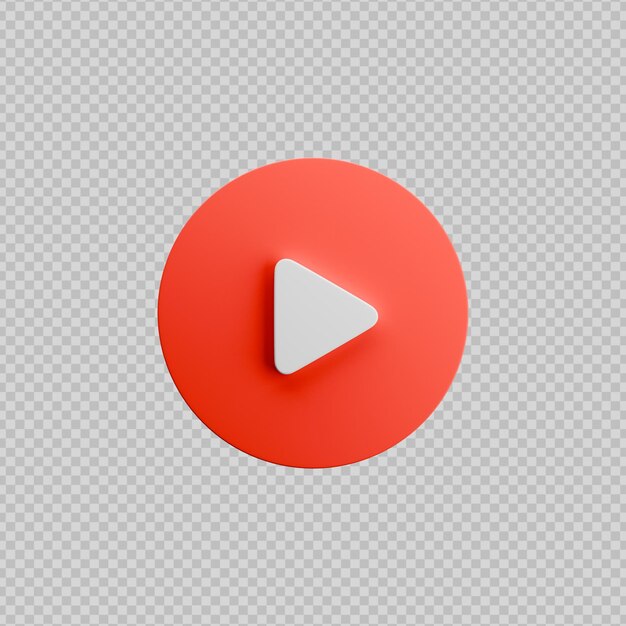 Play or media icon 3d rendering