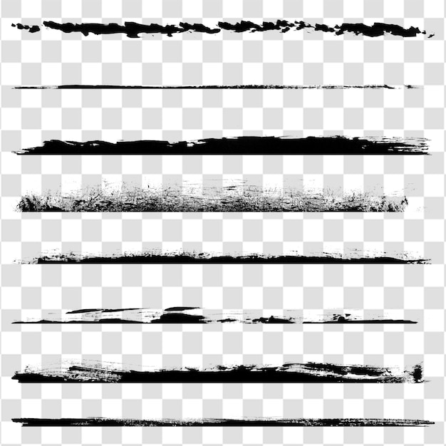PNG Grunge Brush Stroke Elements for Creative Graphic Layouts Isolated on a Transparent Background