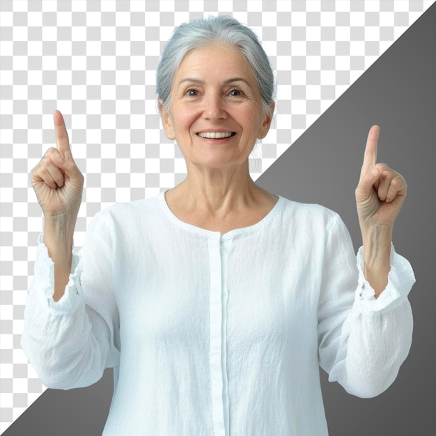PNG Smiling old woman background pointing finger