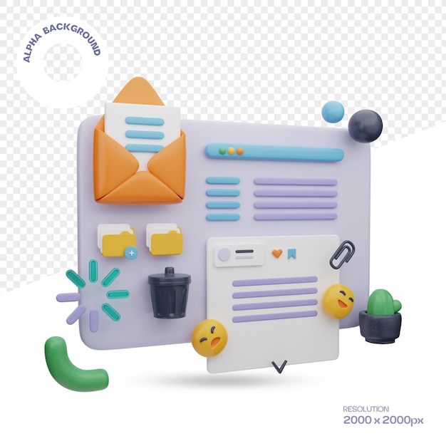 Post 3d interface icon
