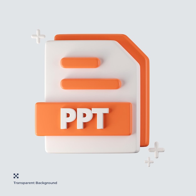 Ppt file format 3d icon