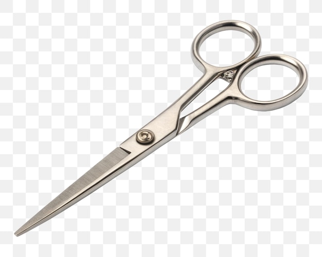 Precision Stainless Steel Scissors on Transparent Background