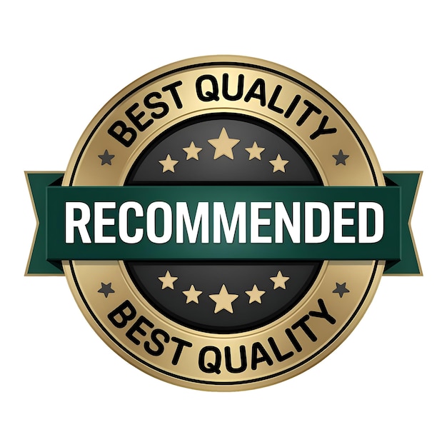 premium recommended best quality badge