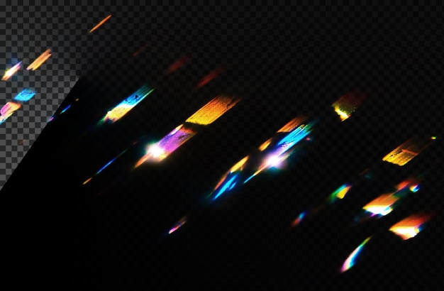 Prismatic light beams transparent overlay effect
