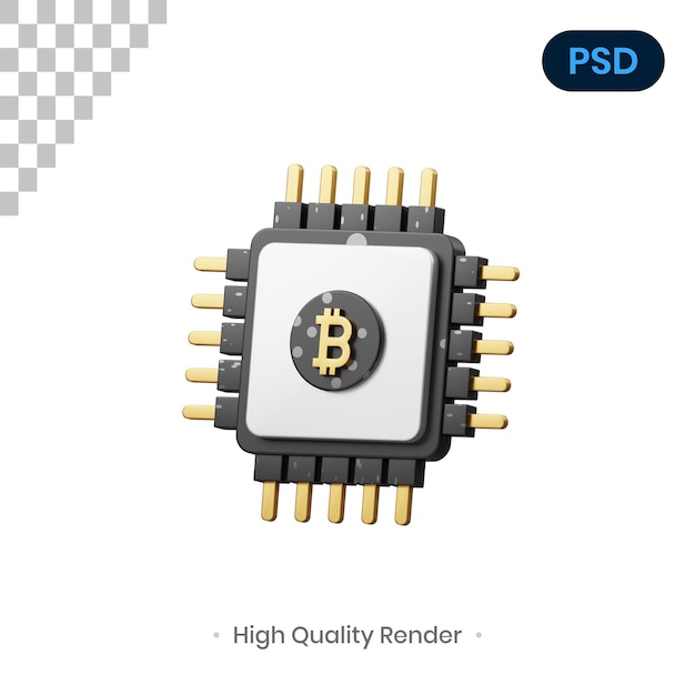 Processor 3D Icon Premium Psd