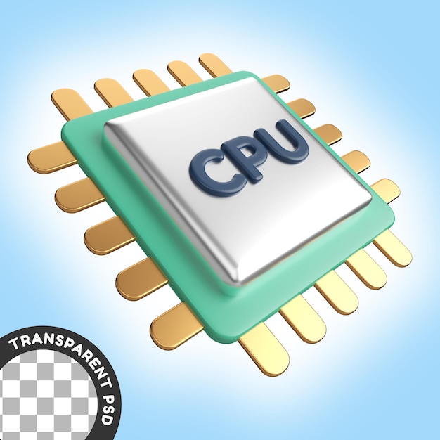 processor 3d illustration icon