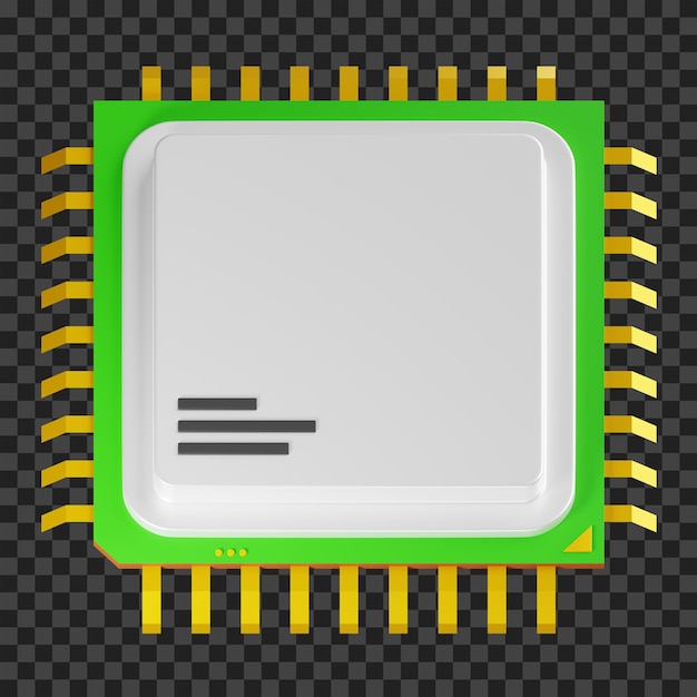 Processor 3D Illustration Processor 3D Icon