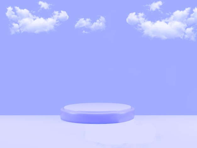 product presentation with cloud showcase empty mockup