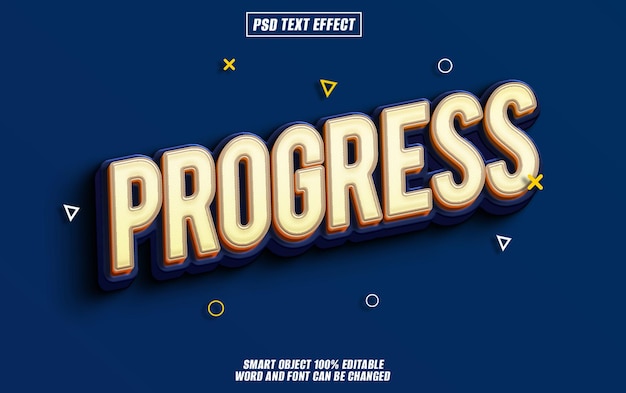 progress text effect font editable typography 3d text