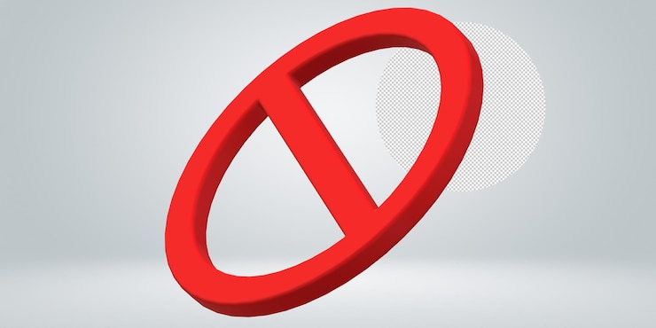 PSD prohibited no sign isolated on a transparent background