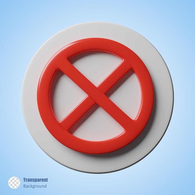 PSD prohibited sign in 3d render design