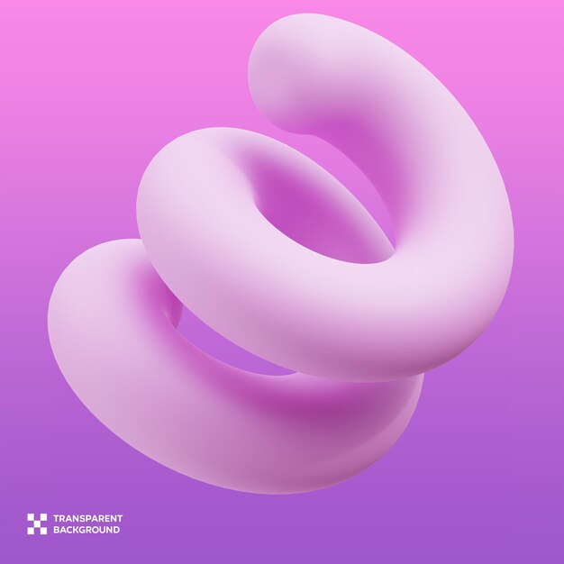 PSD 3D abstract spiral purple 3D Illustration