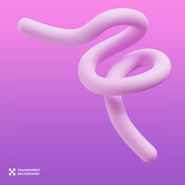 PSD 3D abstract spiral purple 3D Illustration