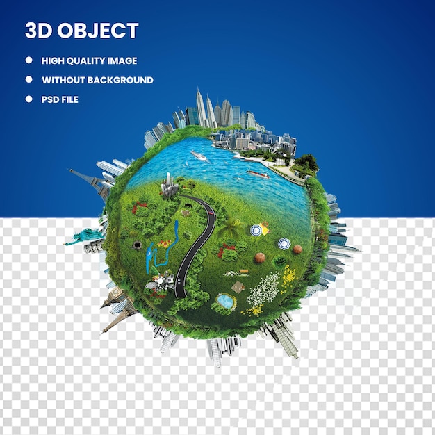 psd 3d earth world map globe transparent background