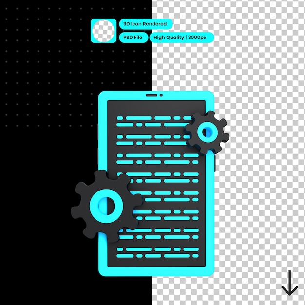 PSD 3D illustration of App development 1