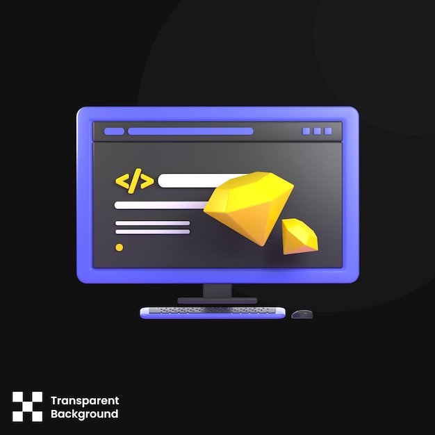 PSD 3D illustration of premium website