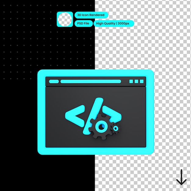 PSD 3D illustration of web development