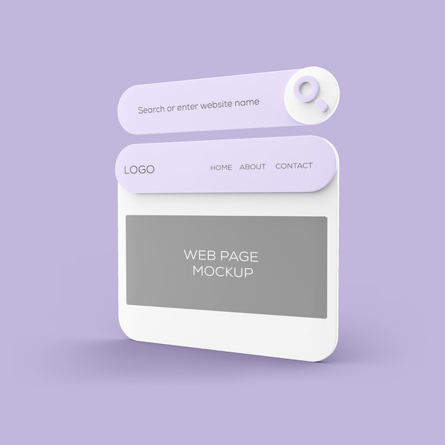 PSD 3d interface website presentation mockup isolated